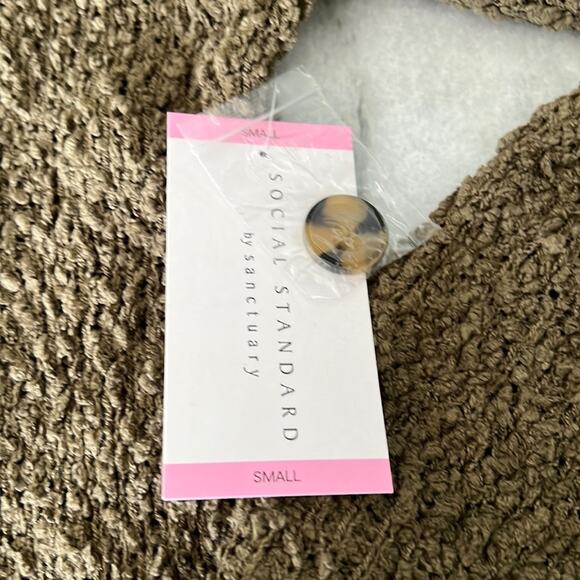 Social Standard by Sanctuary Olive Boucle Cardigan Sweater Woman's Small - Picture 6 of 10